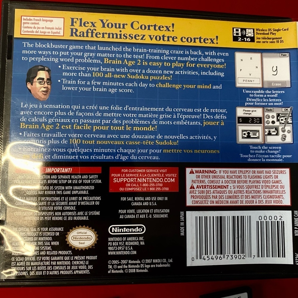 Nintendo Brain Age 2 Game - Blue and Red Cover - Picture 6 of 9